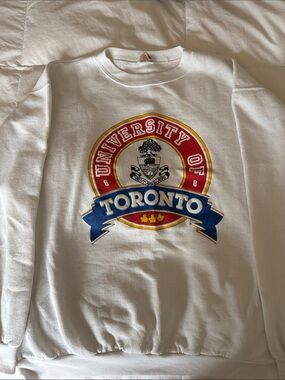 VINTAGE University of Toronto White Crewneck Sweatshirt